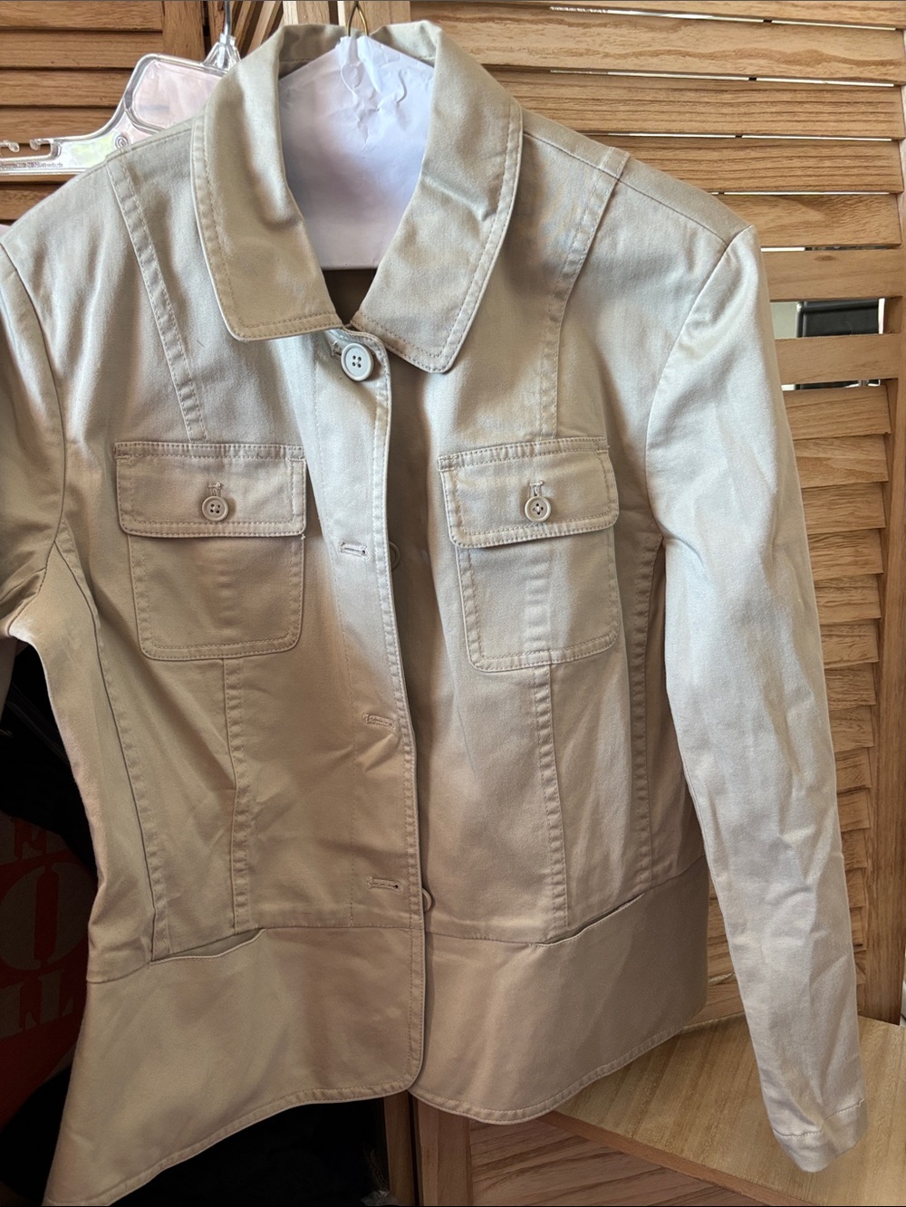 Talbots Beige Casual Button-Front Jacket 8P